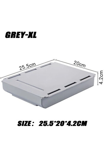 Choice 1pcs-Grey-XL 2pc White SelfAdhesive Storage Drawer Box Makeup Pencil Tray Desk Hidden Under Desk Sta