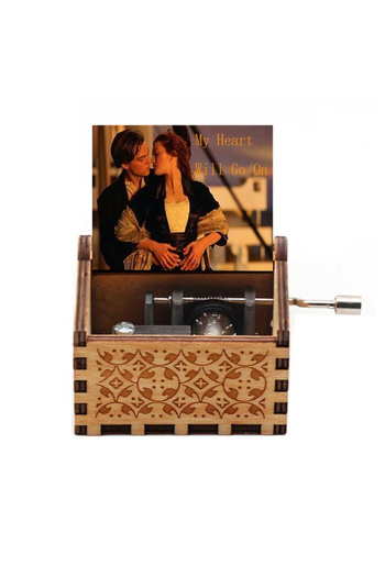 Choice My Heart Will Go 01 My Heart Will Go Music Box Hand Crank Wooden Vintage Laser Engraved Music Box, G