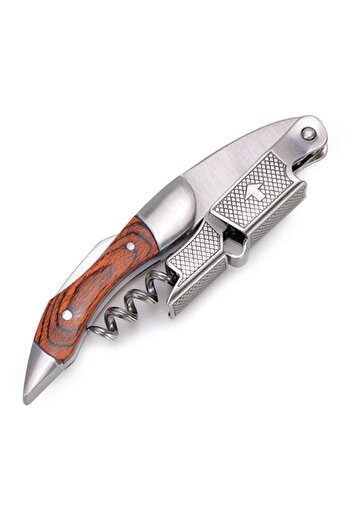 Choice O Leeseph Wine Opener, Double Hinged Manual Wine Key for Bartender, Server, Waiter, Stainless Steel.