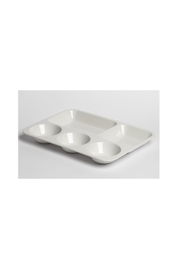 mastergold 13x11 Inch Melamine Rectangle Divided Plate Rectangular Divided Serving Plate for Nuts Desserts