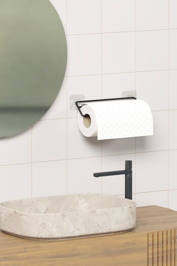 zabata Yapışkanlı Kağıt Havluluk Siyah Kağıt Havlu Askısı Tutacağı Metal Banyo Mutfak Havluluğu Minimal