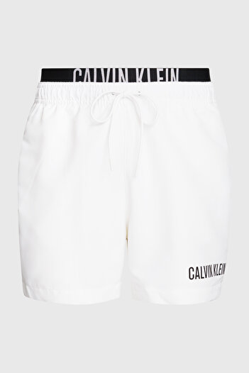 Calvin Klein Dupla derekú, részletes úszónadrágok, derékkötős fürdőruha rövid KM0KM00992YCD Férfi FÜRDŐRUHA RÖVID