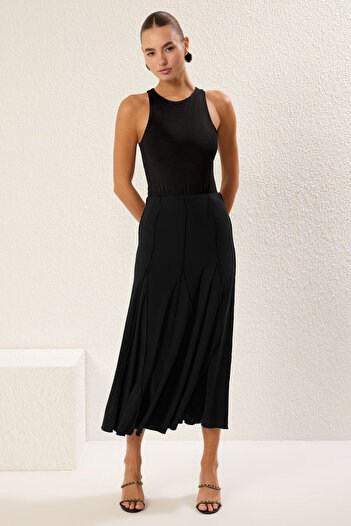 Trendyol Collection Чорна спідниця Godeli Stretch Maxi Orme TWOAW25ET00156