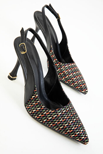 SOHO Black-Multi Women's Classic Heeled Shoes 20271