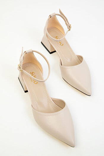 SOHO Beige Women's Classic Heeled Shoes 20283