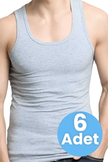 BAYTAŞ YILDIZ Men's Cotton Four Seasons Set of 6 Gray Undershirt