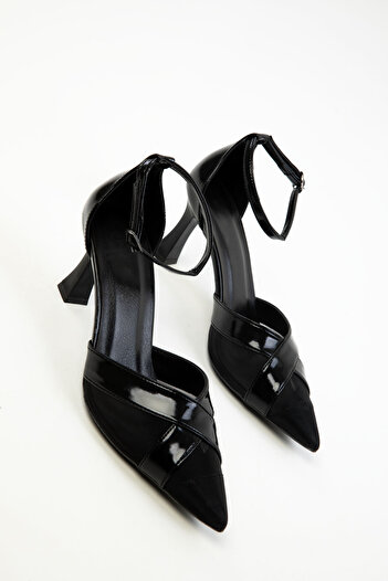 SOHO Black Patent Leather Women's Classic Heeled Shoes 20303