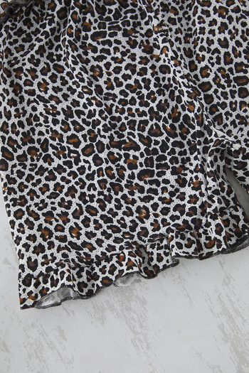 Trendyol Curve Multicolor Leopard Print Strap Knitted Ruffle Detail Pajamas Set Tbbss22Pt0564