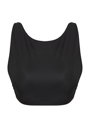 Trendyol Collection Schwarzes, gerades Neckholder-Bikinioberteil TBESS22BU0354