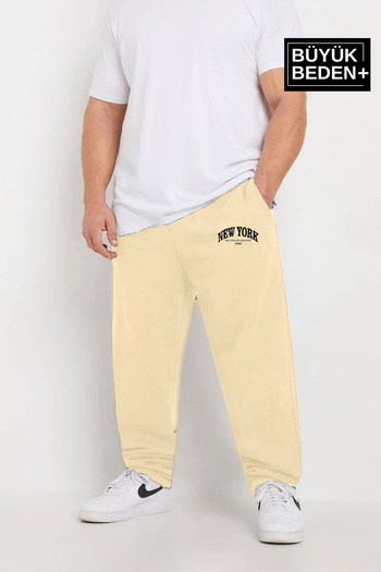 Superlife Ανδρικό μεγάλο μέγεθος New York printed slim sweatpants SPR25BEA47