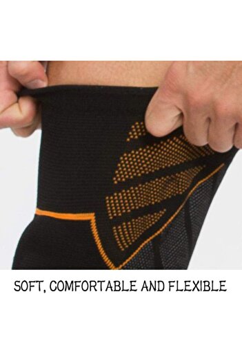 Generic Rayek Breathable Flexible Compression Knee Support Brace - Black & Orange
