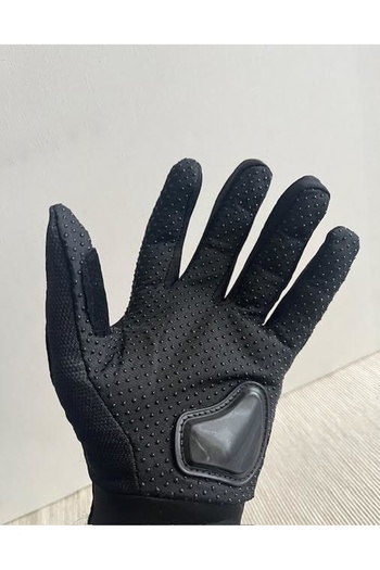 CosmoOutlet Full Protection Stretchy Fabric Black Cycling and Motorcycle Gloves