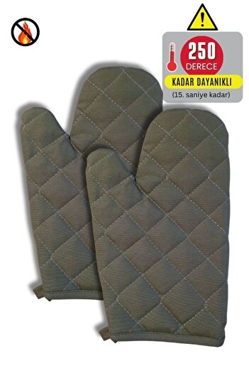 Home Oven Mitts - (2 Pcs) - Heat Resistant, Hand Burning and Fireproof