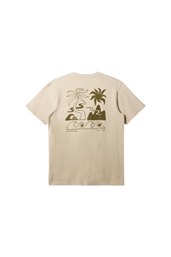 Quiksilver Tropical Breeze Purple Aqyzt09562-Thz0 Men's Beige T-Shirt