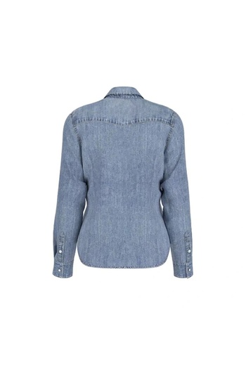 Guess Gj Slim Ls Denim Shirt Women's Blue Shirt W5Rh35D5M81-Gjmw