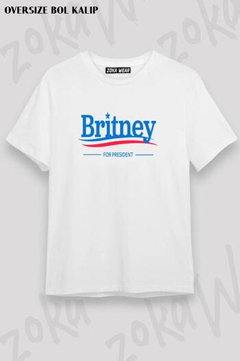 ZOKAWEAR Μπλουζάκι με στάμπα Unisex Oversize Britney 4 President Design
