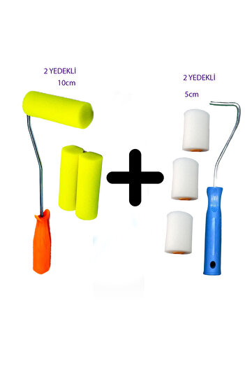 Hobidehobi Roller Brush Set 10Cm+5Cm Set with Refills