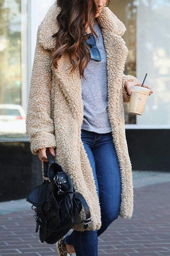 Cacha Fashion Παλτό με τέσσερα κουμπιά, βελούδινο χωρίς επένδυση