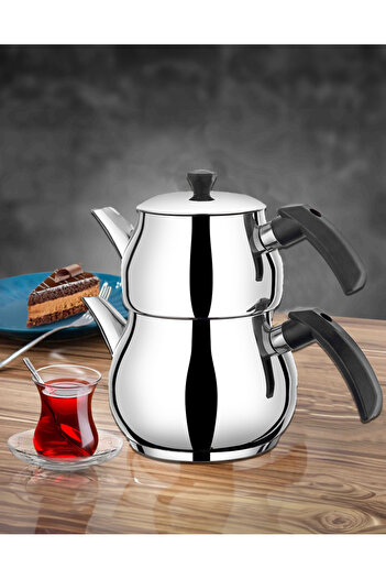 YUNUSOĞLU HOME Antonio Midi Size Black Teapot Set
