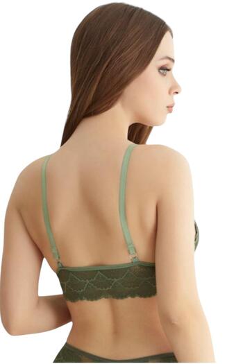 MODALADY Women's Padded Rope Detailed Bralet Bra Bustier
