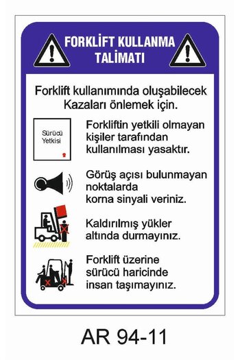 Outdoor One Instructions Warning Signs Forklift Operating Instruction Work Safety Warning Sign 2 Pcs Pvc 21X29Cm