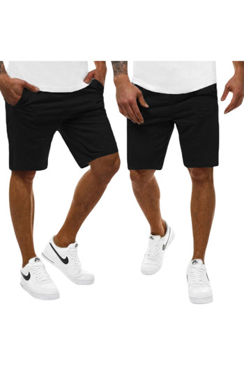 DEEPSENCE Men's Black Combed Cotton Casual Shorts for Fitness Workout Running