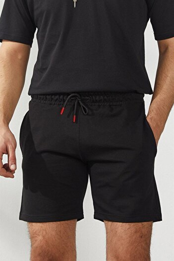 Relax family xf Men's Summer Black Combed Cotton Shorts - Bermuda Capri, Cotton Slim Fit