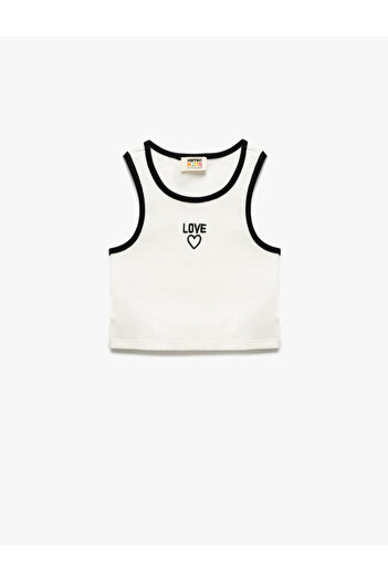 Koton Heart Printed Crew Neck Cotton Camisole Crop Undershirt