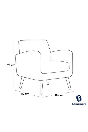soufa dibaj Arm Chair|MDF swedish wood and Linen - Orange - 90×80×90 cm