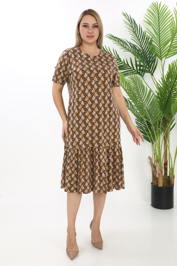 STELLETO Print Sleeve Detail Ruffled Summer Modal Dress