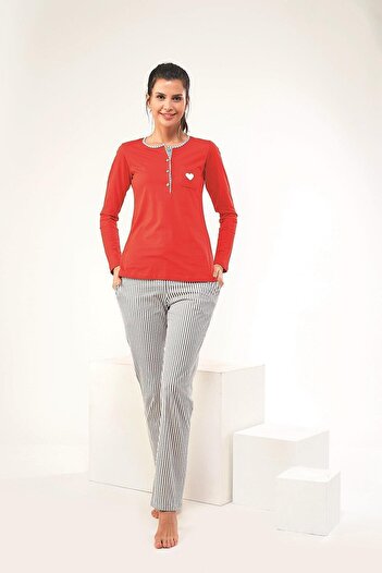 Pjs Pijama Pjs 22443 Жіночий піжамний комплект у смужку