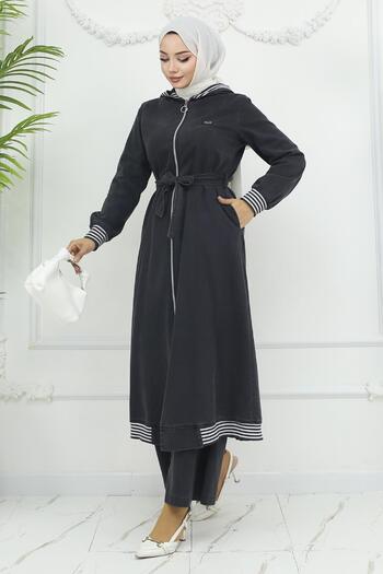 Modamihram Σετ καπνιστό τζιν - Hoodie και Rib 19244