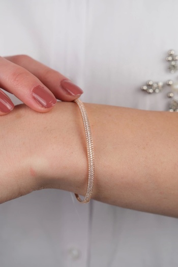 Arpaş 14 Ayar Altın Taşlı Rose Kelepçe