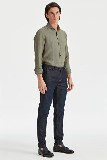 TRAMAROSSA Lacivert Ipekli Denim Pantolon