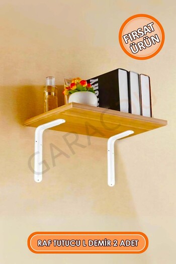 garaccu White under Shelf Iron Foot Shelf Holder L Iron 23X29Cm Wall Mount Iron Foot 2 Pcs