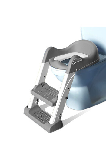 Eazy Kids Step Stool Foldable Potty Trainer Seat - Grey