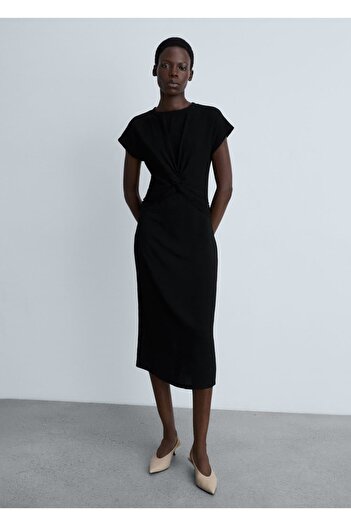 MANGO Woman Knotted midi dress