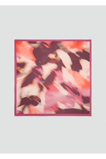 MANGO Woman Patterned satin scarf