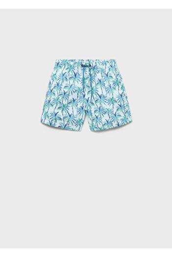 MANGO Kids Badeanzug mit Palmenmuster