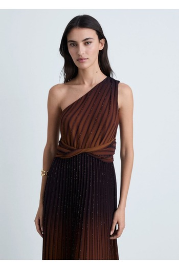 MANGO Woman Pleated Ombre Dress