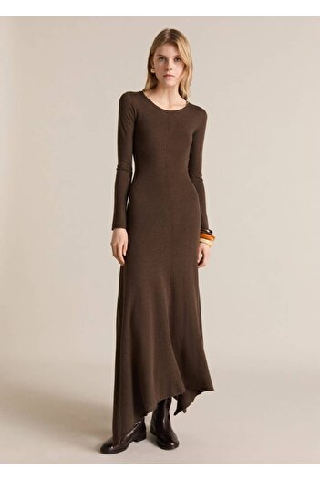 MANGO Woman Fusta rochie tricot asimetrică