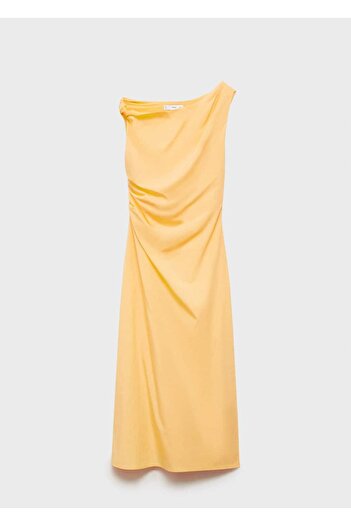 MANGO Woman Asimetrik dökümlü midi elbise