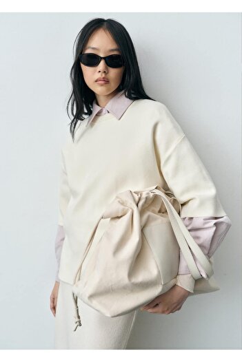 MANGO Woman Leather Blend Shopper Bag
