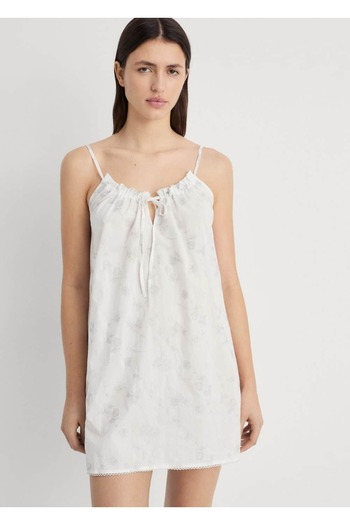 MANGO Woman Floral Embroidered Nightgown