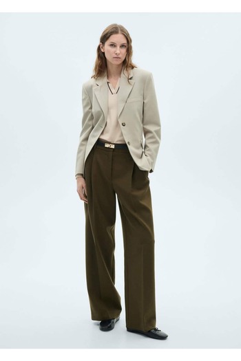 MANGO Woman Sweater with Contrast Collar and Ornament