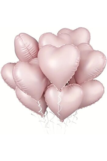 BeySüS Soft Pembe Retro Kalp Folyo Balon 18 Inç 5 Adet