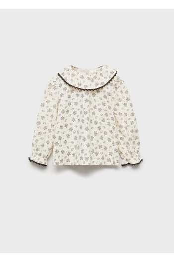 MANGO Baby Floral Pattern Cotton Blouse