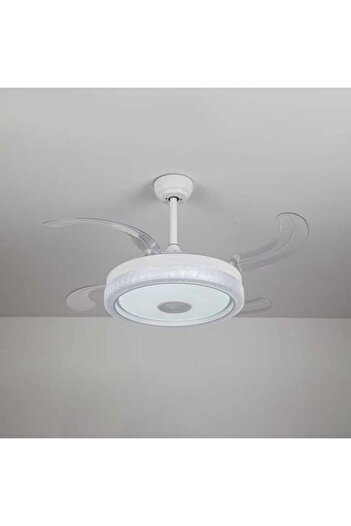 ASEEL Modern white fan and chandelier with speaker