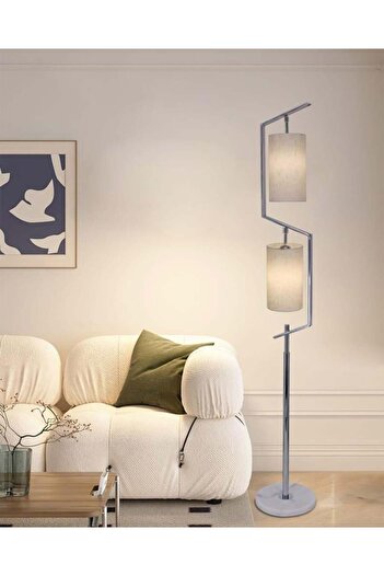 Btm Modern metal floor lamp with silver marble base