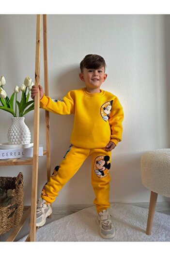 Prime Butik Yellow Color Character Boy's Bottom Top Suit